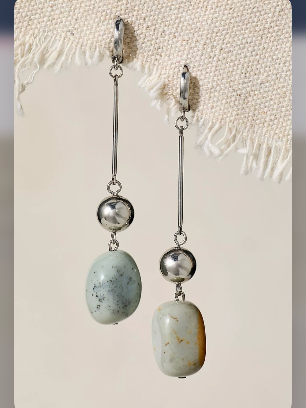 Free People check mate semiprecious stone Drop Earring
